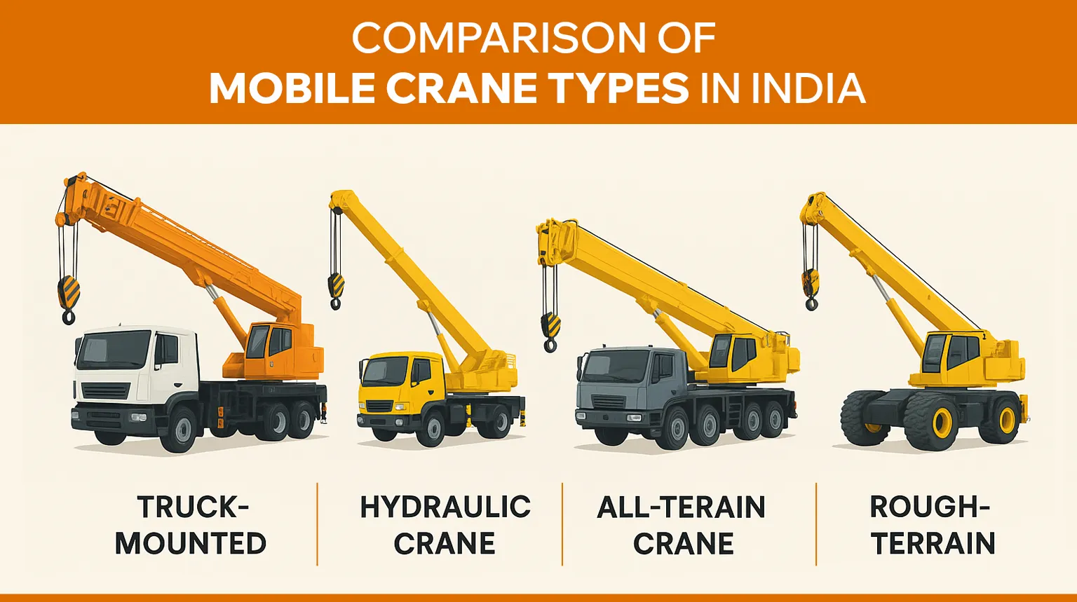 Mobile crane types comparison (India 2025)