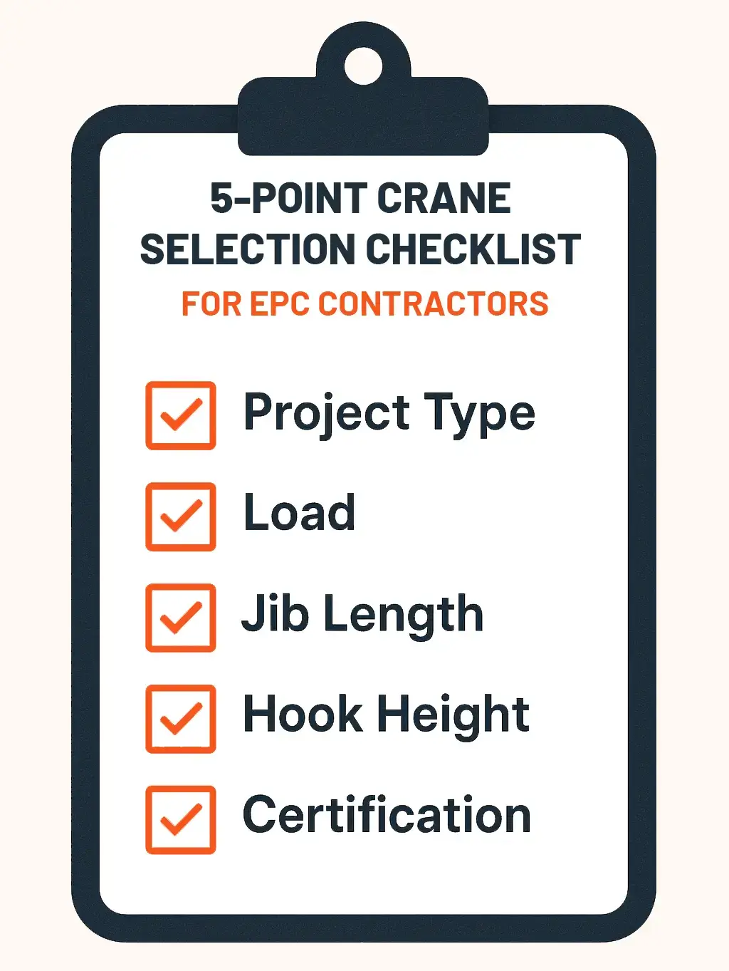 5 Points Crane Selection Checklist for EPC Contractors